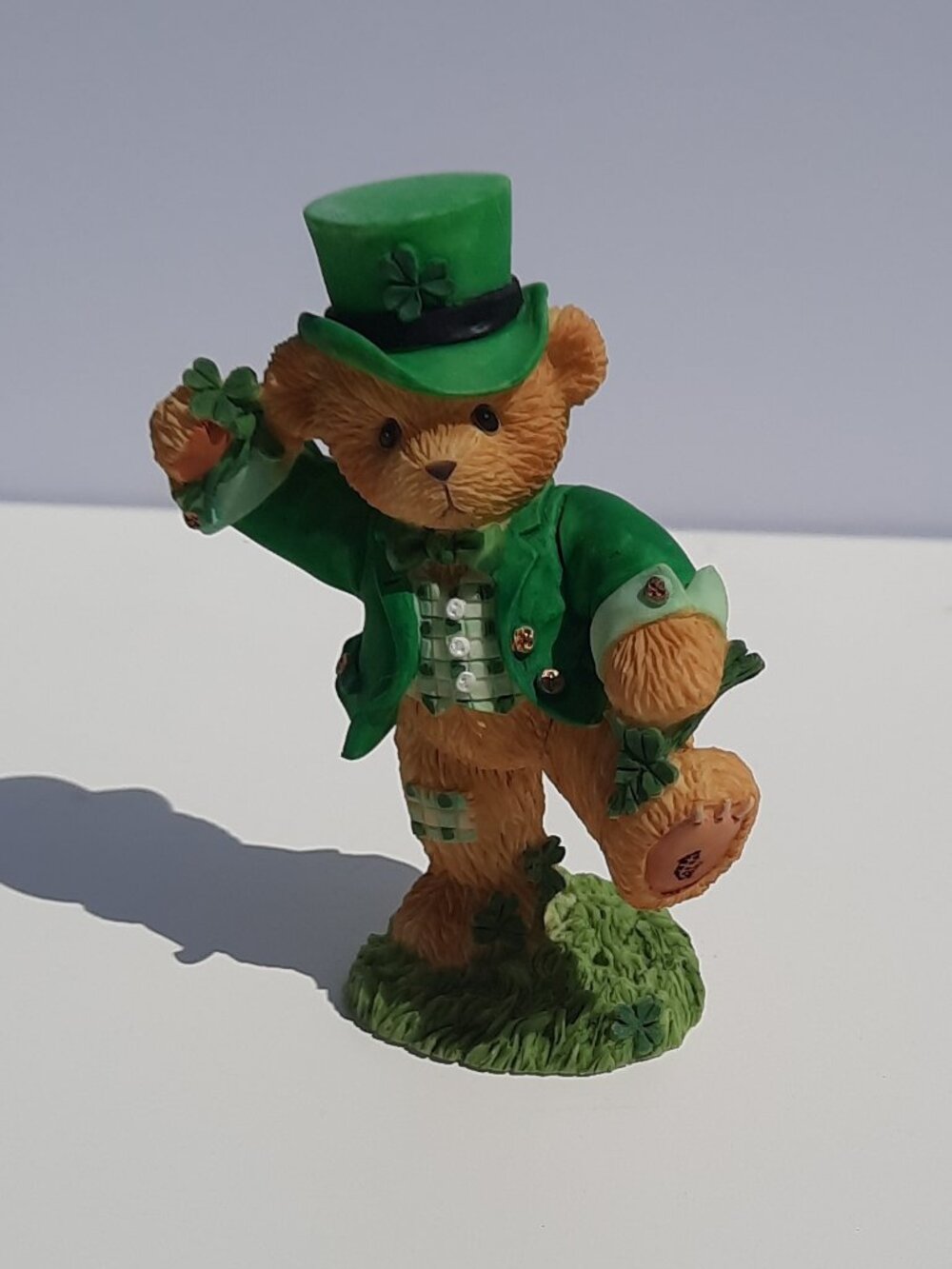 Cherished Teddies Pat 116437 Irish Bear 2004 St Patrick's Day Mini Figurine